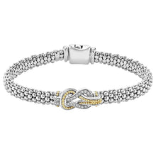 Load image into Gallery viewer, LAGOS Two-Tone Knot Caviar Diamond Bracelet | 6mm