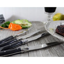 Load image into Gallery viewer, Laguiole Connoisseur 4-Piece Black-Colored Steak Knife Set