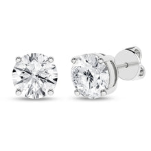 Load image into Gallery viewer, 14K WG Solitaire Round Studs 4ctw