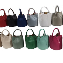 Load image into Gallery viewer, Italian Leather Small Bucket Handbag