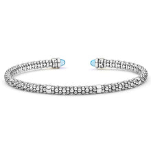 Load image into Gallery viewer, LAGOS Two-Tone Swiss Blue Topaz Mini Versa Torque Bracelet | 3mm