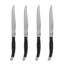 Load image into Gallery viewer, Laguiole Connoisseur 4-Piece Black-Colored Steak Knife Set