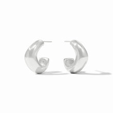 Load image into Gallery viewer, Wave Silver Hoop