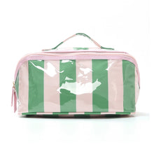 Load image into Gallery viewer, Checkered Striped Open Flat Cosmetic Makeup Pouch