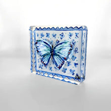 Load image into Gallery viewer, Blue Butterfly On Floral Block