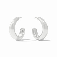 Load image into Gallery viewer, Wave Silver Hoop
