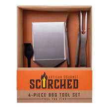 Load image into Gallery viewer, Scorched 4-Piece BBQ Tool Set