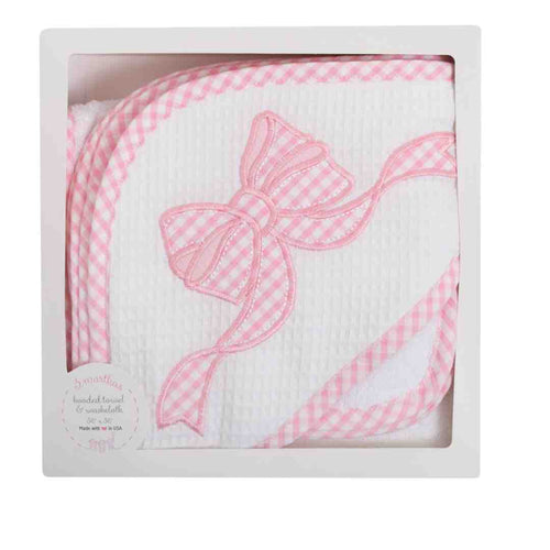 Pink Bow Hooded Towel Box Set