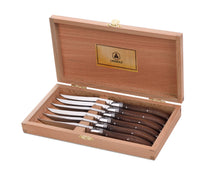 Load image into Gallery viewer, Walnut Mirror Set of 6 Steak Knives