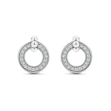Load image into Gallery viewer, SS Caviar Spark Diamond Circle Beaded Top Stud Earrings
