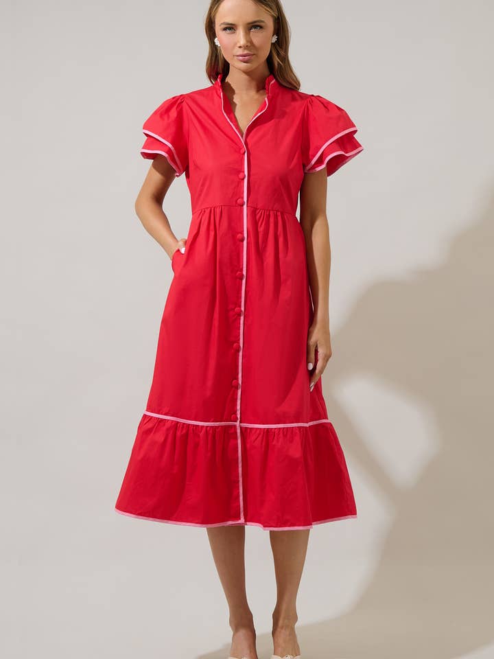 Davie Button Down Midi Dress