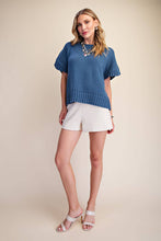 Load image into Gallery viewer, Short-Sleeve Crew-Neck Sweater
