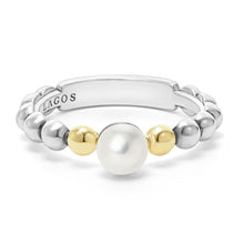 Load image into Gallery viewer, SS 18K Luna Pearl 5mm Pearl Stack Ring
