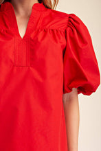 Load image into Gallery viewer, Bubble Sleeve V-Neck Stand Collar Shirt

