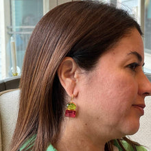 Load image into Gallery viewer, Caplin Pink &amp; Green Earrings
