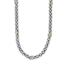 Load image into Gallery viewer, SS/18K 16&quot; Caviar Gold Station Necklace
