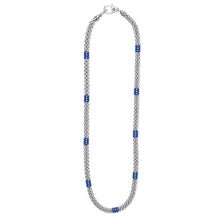 Load image into Gallery viewer, SS Marine Ceramic Three Bead Station Caviar Necklace
