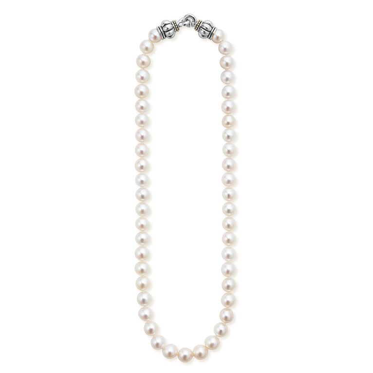 SS 18K Luna Pearl C-Clasp Strand Necklace