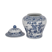 Load image into Gallery viewer, Blue Ceramic Blossoms Temple Decorative Jar -15 inches
