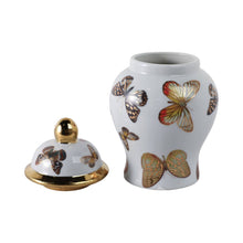 Load image into Gallery viewer, Multicolor 8x5 in. Ceramic Glam Temple Jar with Butterflies
