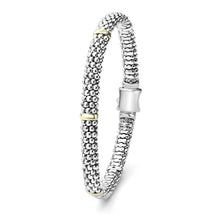 Load image into Gallery viewer, SS/18K Signature Caviar Gold 6mm Station Rope Bracelet
