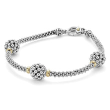 Load image into Gallery viewer, SS/18K Signature Caviar 2 Ball 3mm Rope Bracelet
