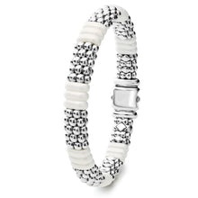 Load image into Gallery viewer, SS/18K White Caviar 7 Station 9mm Rope Bracelet
