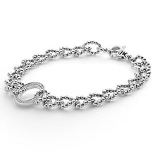 Load image into Gallery viewer, SS Caviar Spark Diamond Pave Circle 15mm Beaded Link Bracelet
