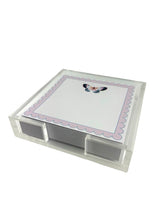Load image into Gallery viewer, Acrylic Holder &amp; Notepad, Butterfly - 5x5 Inch
