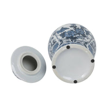 Load image into Gallery viewer, Decorative Jar - Blue Ceramic Flowers Temple Style, 19 in.
