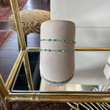 Load image into Gallery viewer, 7&quot; 2mm GF Bead with 3mm Turquoise Bead Bracelet
