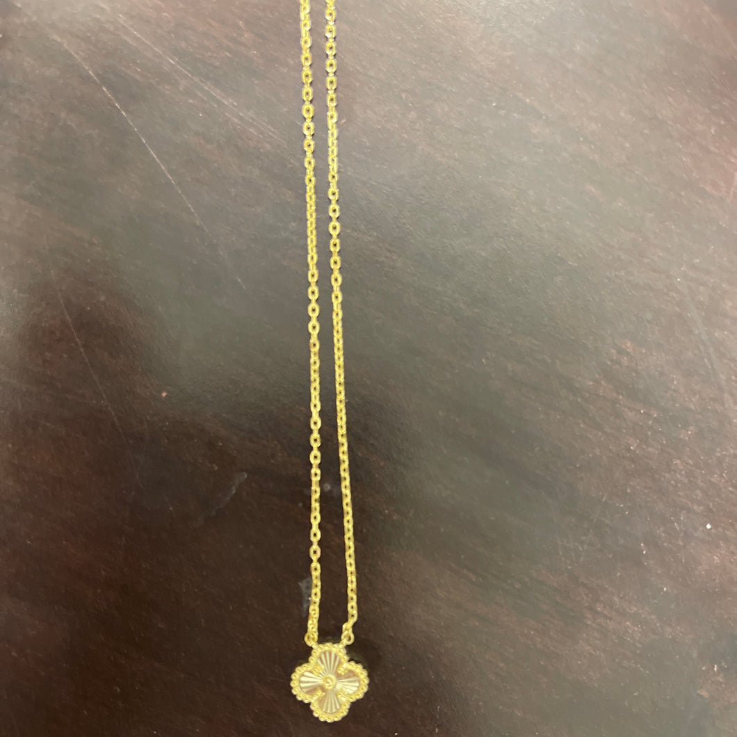 Gold Plate Clover Necklace