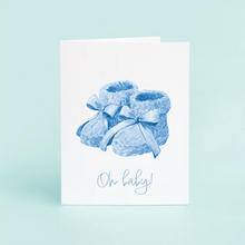 Load image into Gallery viewer, Blue Booties &quot;Oh Baby&quot; Single Card
