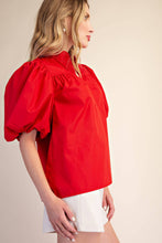 Load image into Gallery viewer, Bubble Sleeve V-Neck Stand Collar Shirt
