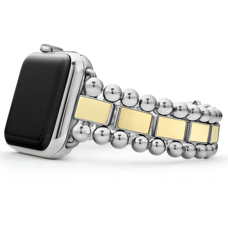 38mm Stainless Steel/18K Gold Smart Caviar Link Watchband