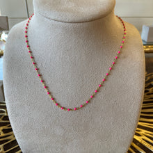 Load image into Gallery viewer, 16&quot; Beaded Enamel Chain Necklace
