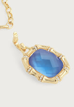 Load image into Gallery viewer, Bamboo Iridescent Swiss Blue Stone Pendant Necklace
