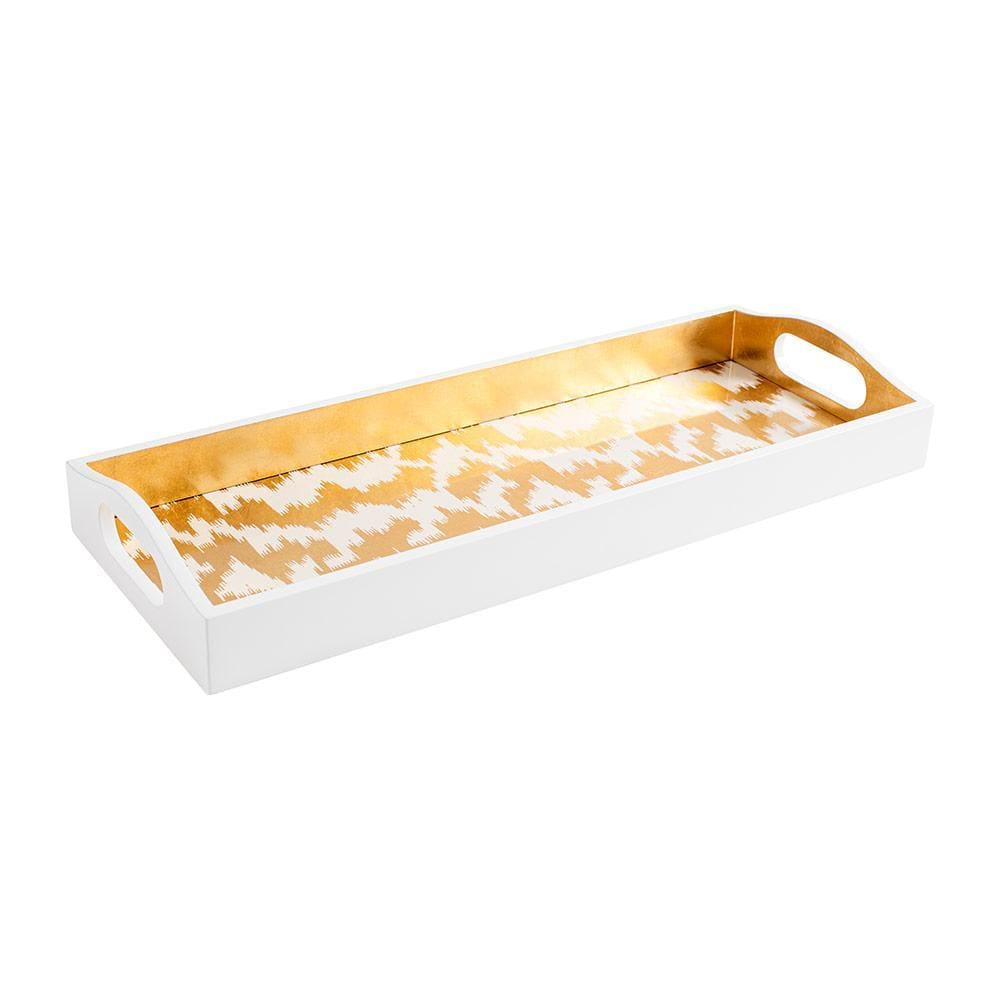 Modern Moiré Lacquer Bar Tray in Gold
