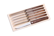 Load image into Gallery viewer, Wooden Set of 6 steak knives
