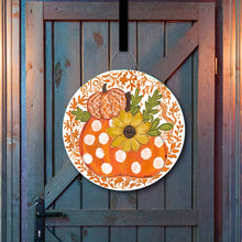 Load image into Gallery viewer, Orange Chinoiserie Harvest Pumpkin Door Hanger
