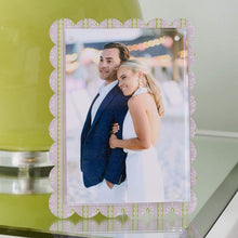 Load image into Gallery viewer, Rosemary Stripe Pink Scalloped Picture Frame
