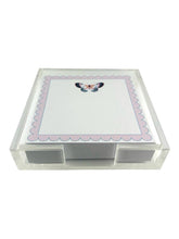 Load image into Gallery viewer, Acrylic Holder &amp; Notepad, Butterfly - 5x5 Inch
