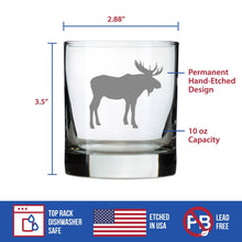 Load image into Gallery viewer, Moose Silhouette Whiskey Rocks Glass - 10 oz.
