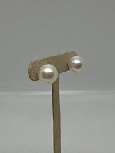 Load image into Gallery viewer, Sterling Silver 11-12mm Fresh Water Pearl Stud Earring
