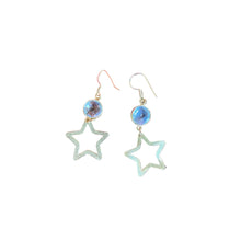 Load image into Gallery viewer, Medium Faceted Stone Gold Drop Earrings
