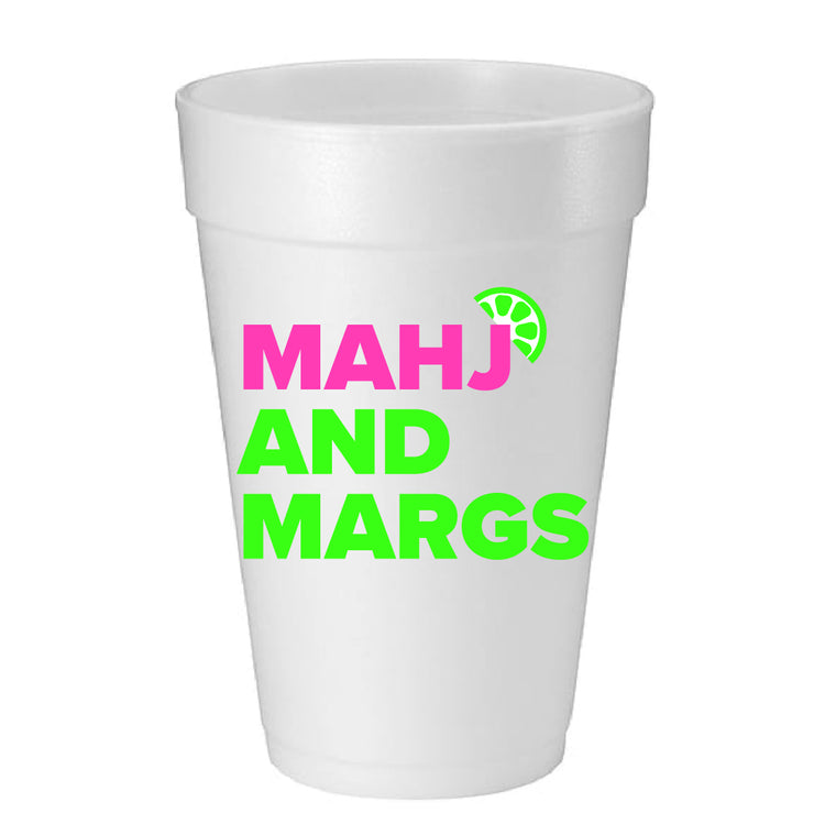Mahj and Margs Foam Cups