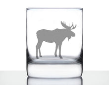 Load image into Gallery viewer, Moose Silhouette Whiskey Rocks Glass - 10 oz.
