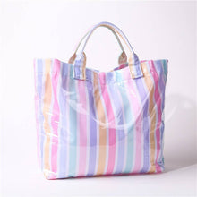 Load image into Gallery viewer, Large Striped Vinyl Tote Bags
