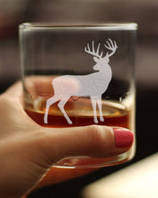 Load image into Gallery viewer, Deer Silhouette Whiskey Rocks Glass - 10 oz.
