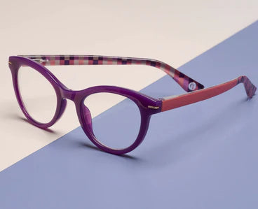 Daphne- Purple/ Coral Check